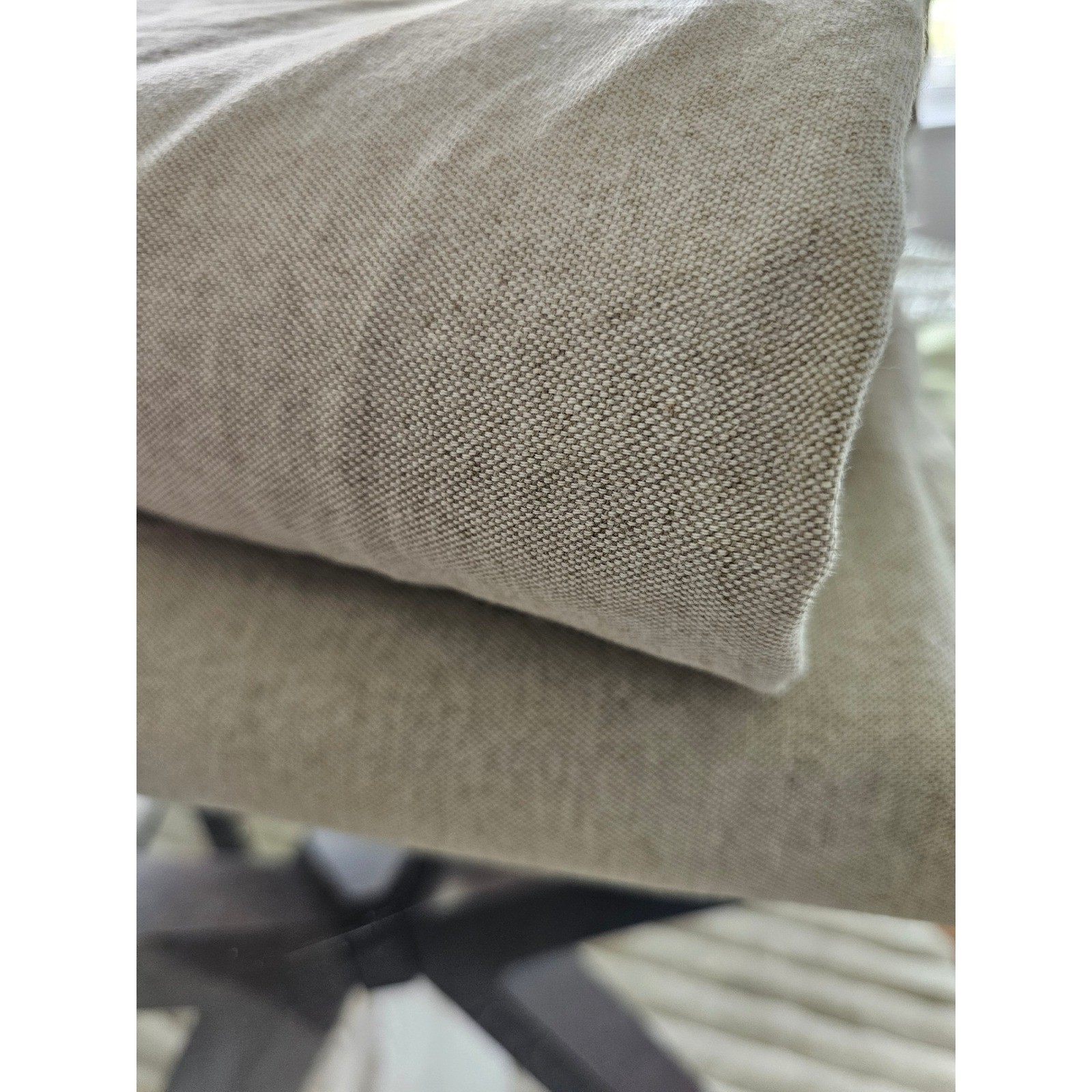 Beige Linen Blend Rod Pocket Curtain Panels Set of 2 Heavyweight Textured Drapes