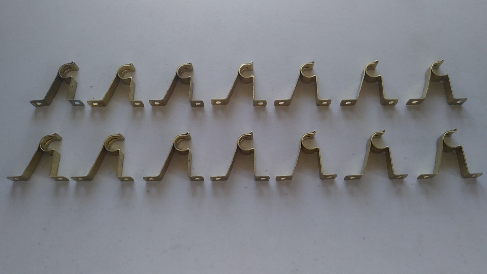 VIntage Kirsch cafe rod 14 brass brackets. For 7/16 inch Cafe Rods. 396