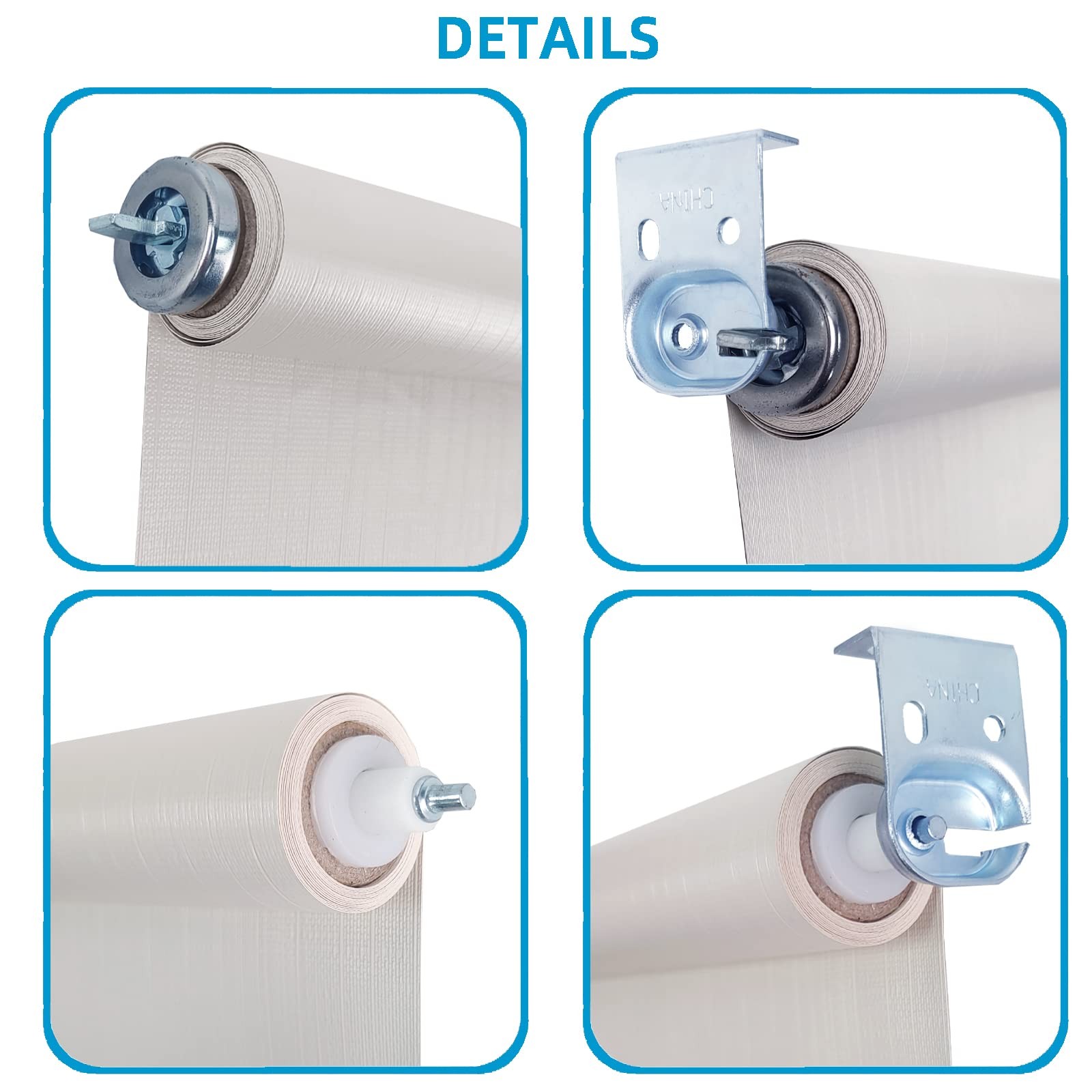 4PCS Roller Window Shade Mount Brackets, Inside Outside, Zinc Curtain Holder