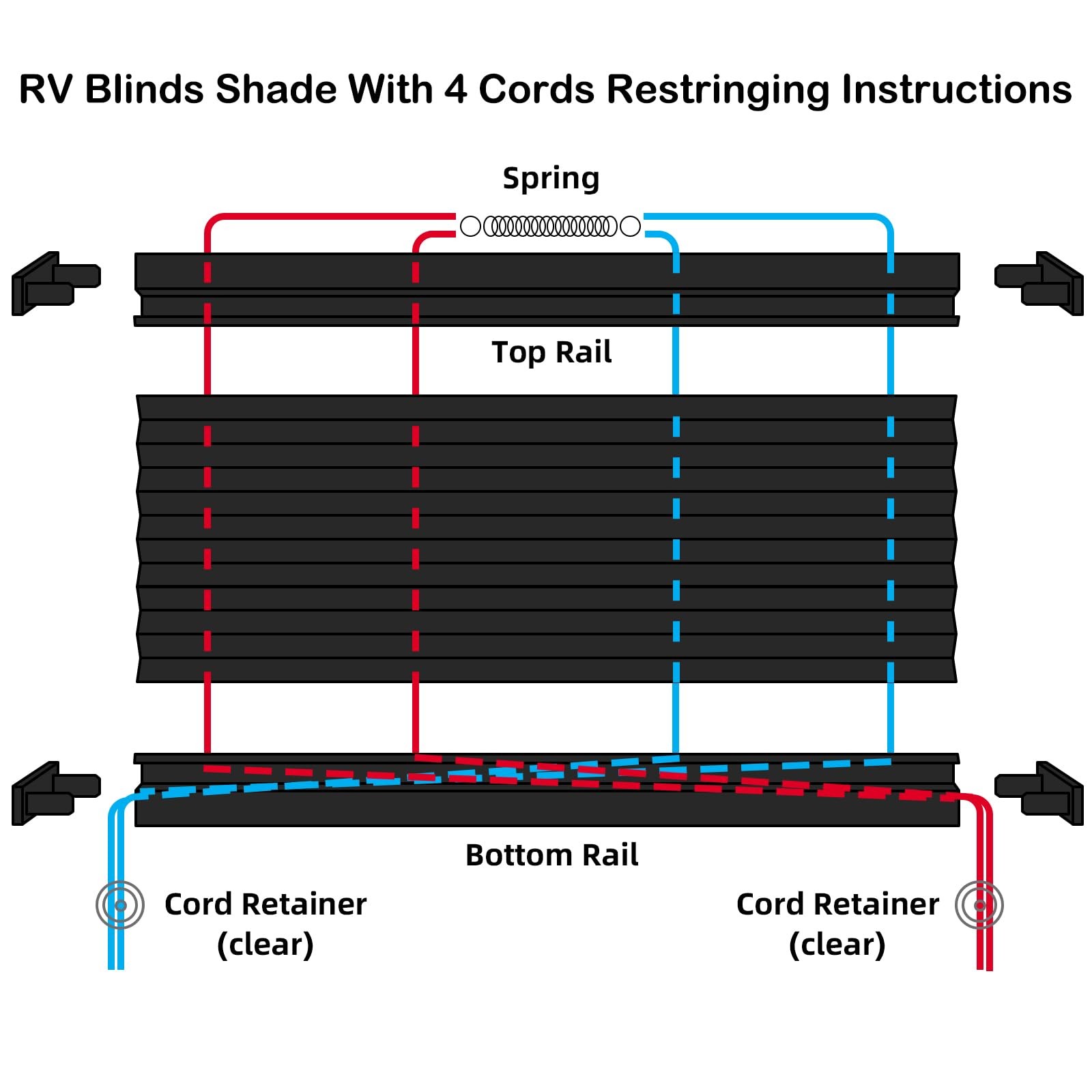 RV Blinds Repair Kit for Camper Window, Pleated RV Shade Repair Kit, Camper B