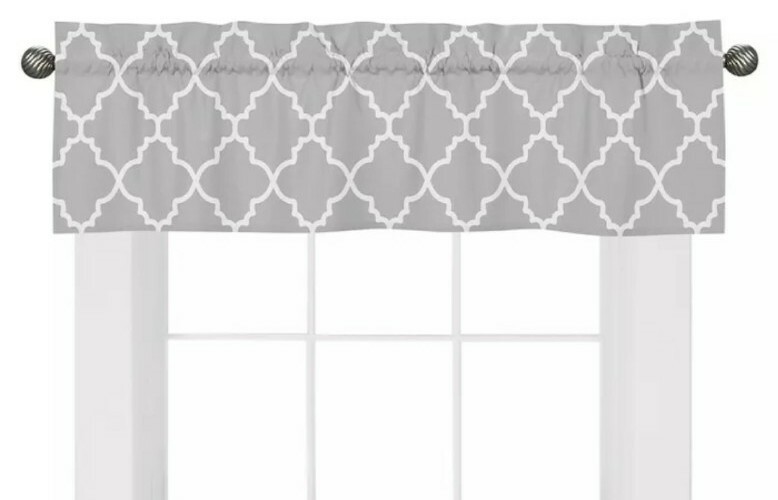 LINED WINDOW VALANCE CURTAIN 42X12 PINK GIRLS HOT PINK POLKA DOTS SPRING
