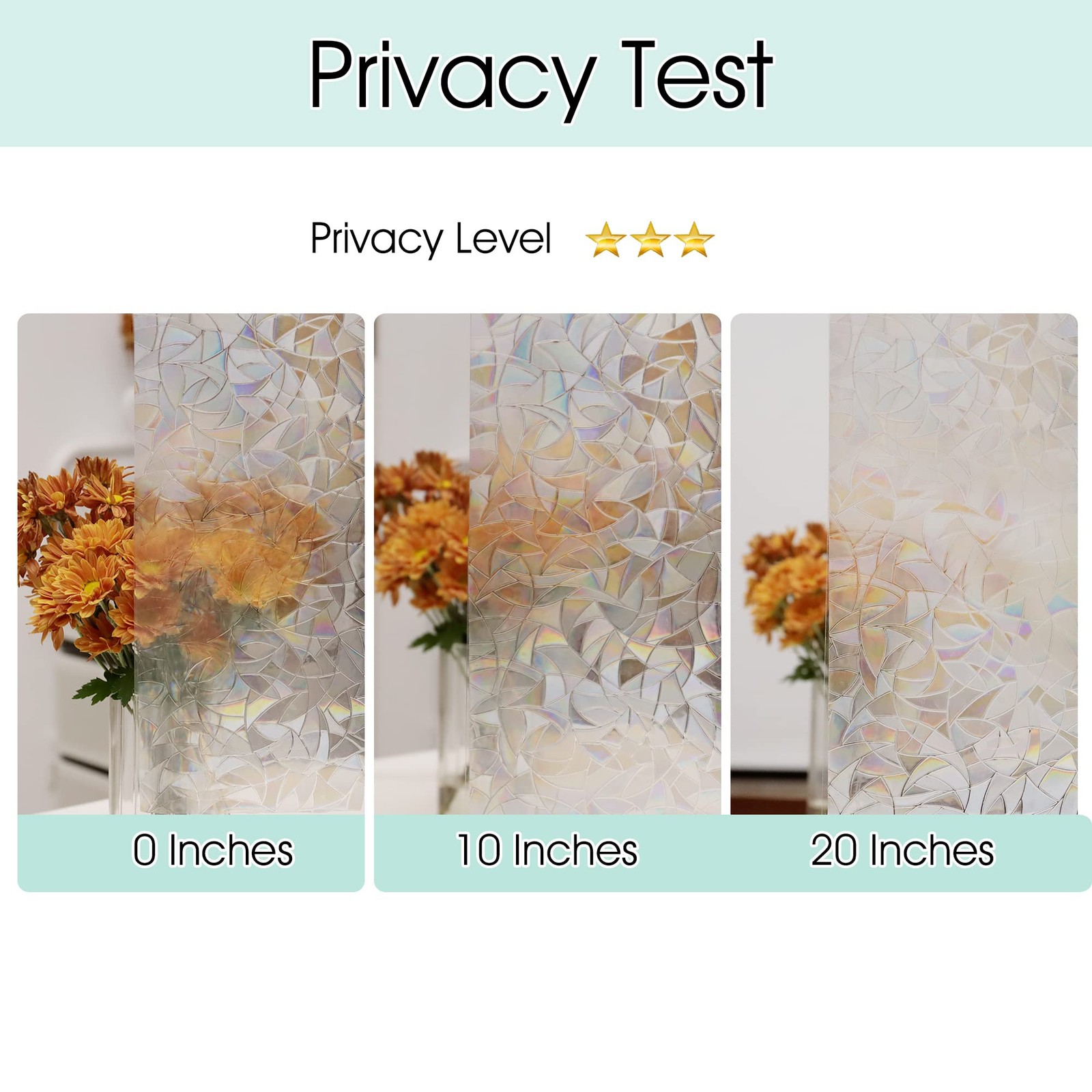 STATINT Stained Glass Window Privacy Film,UV Blocking Window Clings,Rainbow S…