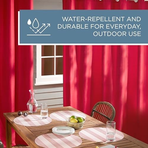Cabana Solid Heavyweight Indoor Outdoor 54″W x 84″L (Pack of 2) Radiant Red