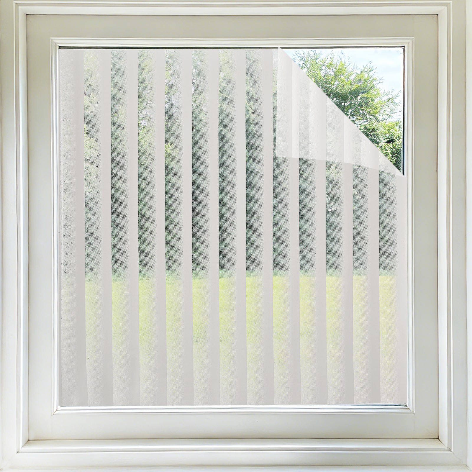 78.7 x 15.7 Inch Glass Window Privacy Film Day & Night Blinds Pattern