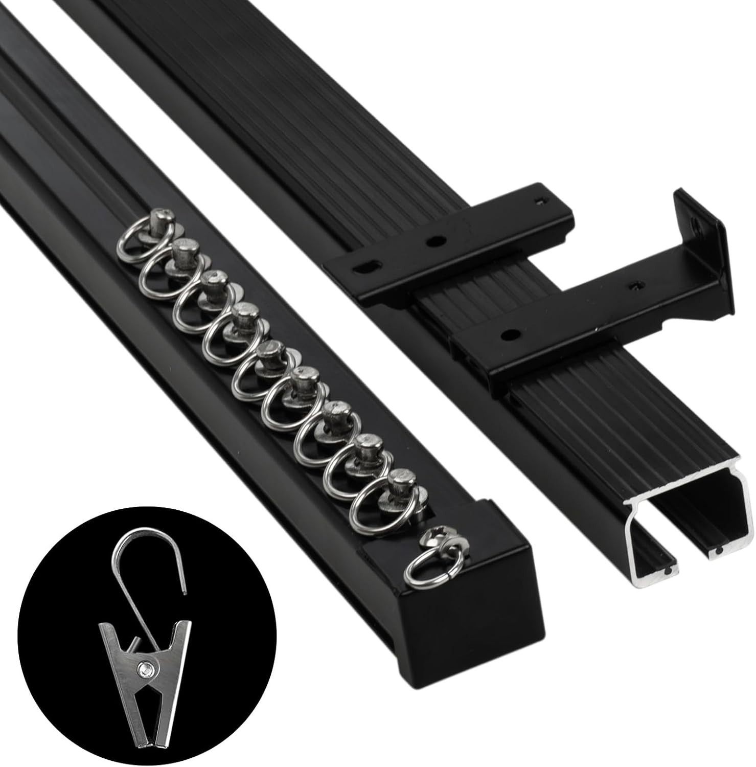 Heavy Duty Aluminum Curtain Track 3Ft-15Ft Easy Install Smooth Sliding White