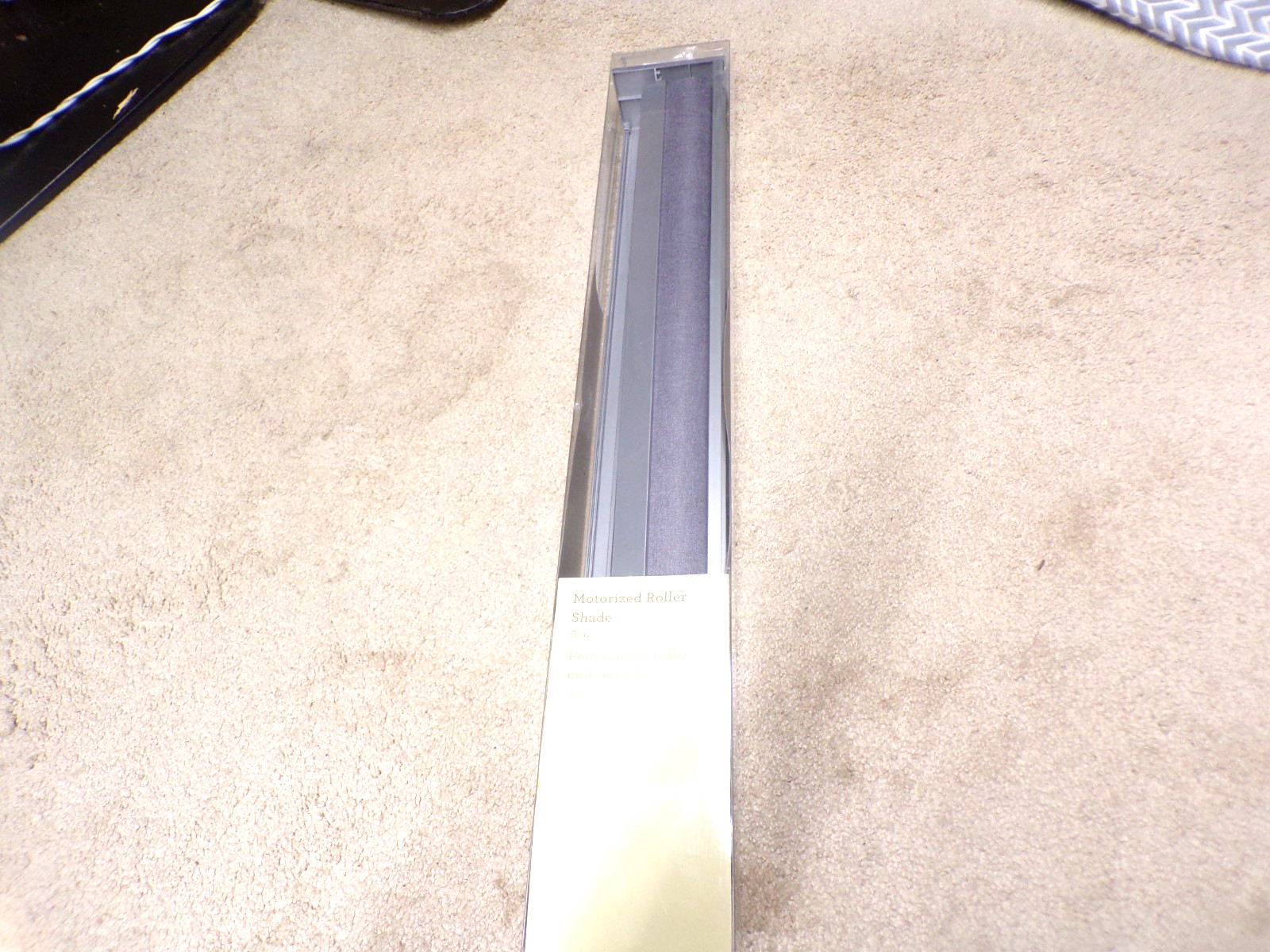 Allen + Roth Motorized Roller Shade Grey 27×72″ 2318977 NEW w/Remote Control