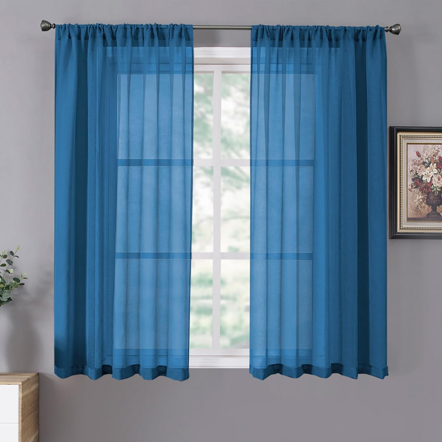 Sheer Curtains Living Room Linen Textured Curtain Sheers Light Filtering Voile R