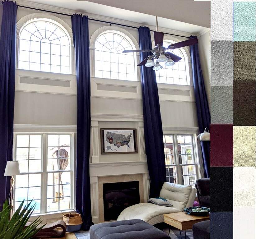 Extra Long blackout curtain wide drape 2 story drapes 12 15 16 17 18 20 24 ft