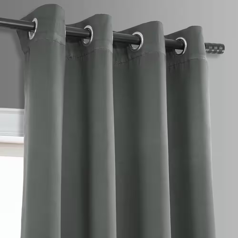Neutral Grey Rod Pocket Room Darkening Curtain – 50 In. W X 63 In. L (1 Panel)