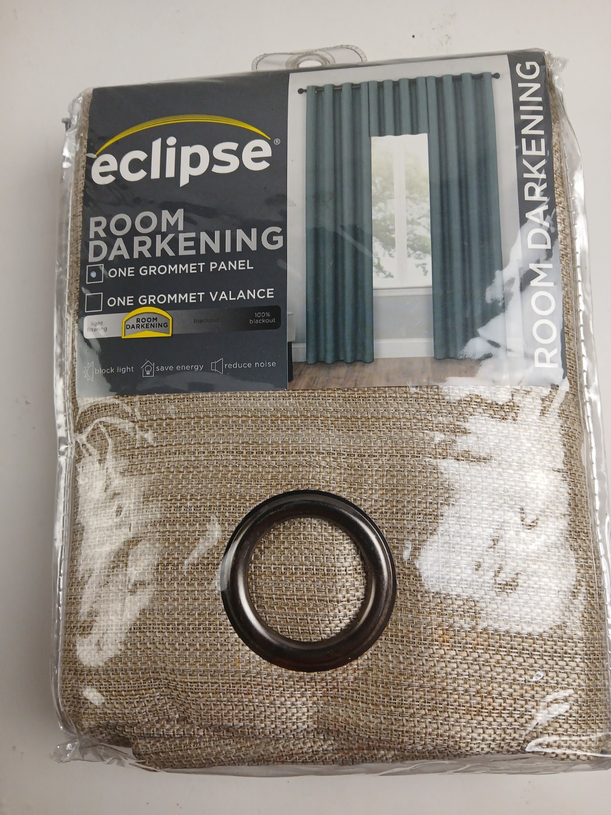 NEW Eclipse Blackout 52 x 63 Grommet single curtain panel ‘Bryson Latte’ #CT22