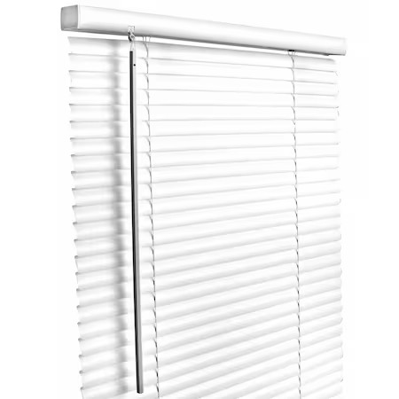 Window Blinds, Vinyl, White, 493N75