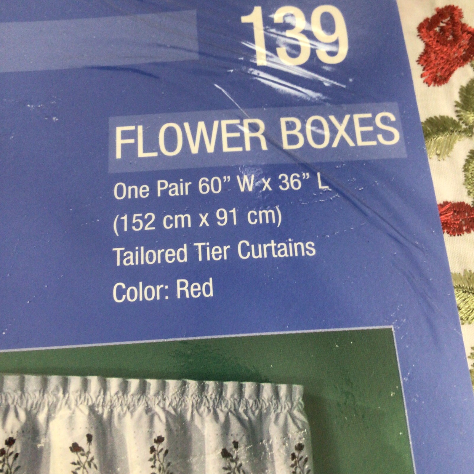 Embroidered Floral 3-Piece Tier & Valance Set ~ Designables – Flower Boxes