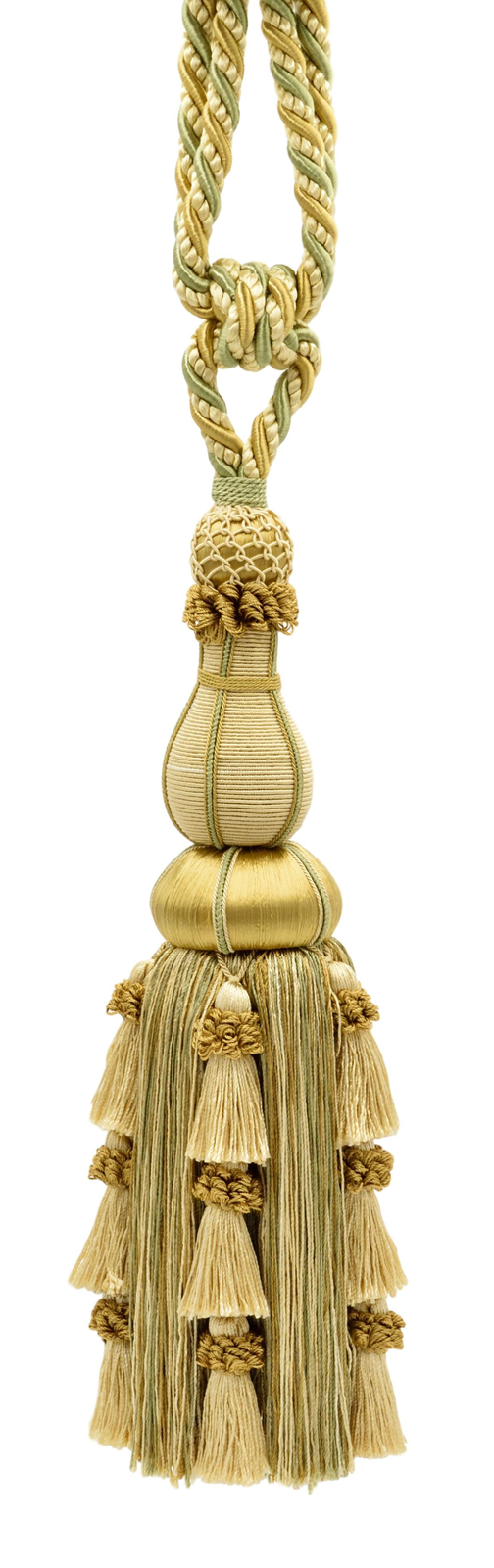 12″ Large Elegant Tassel Tieback Medium Beige, Sage Green, Gold [Invidual]