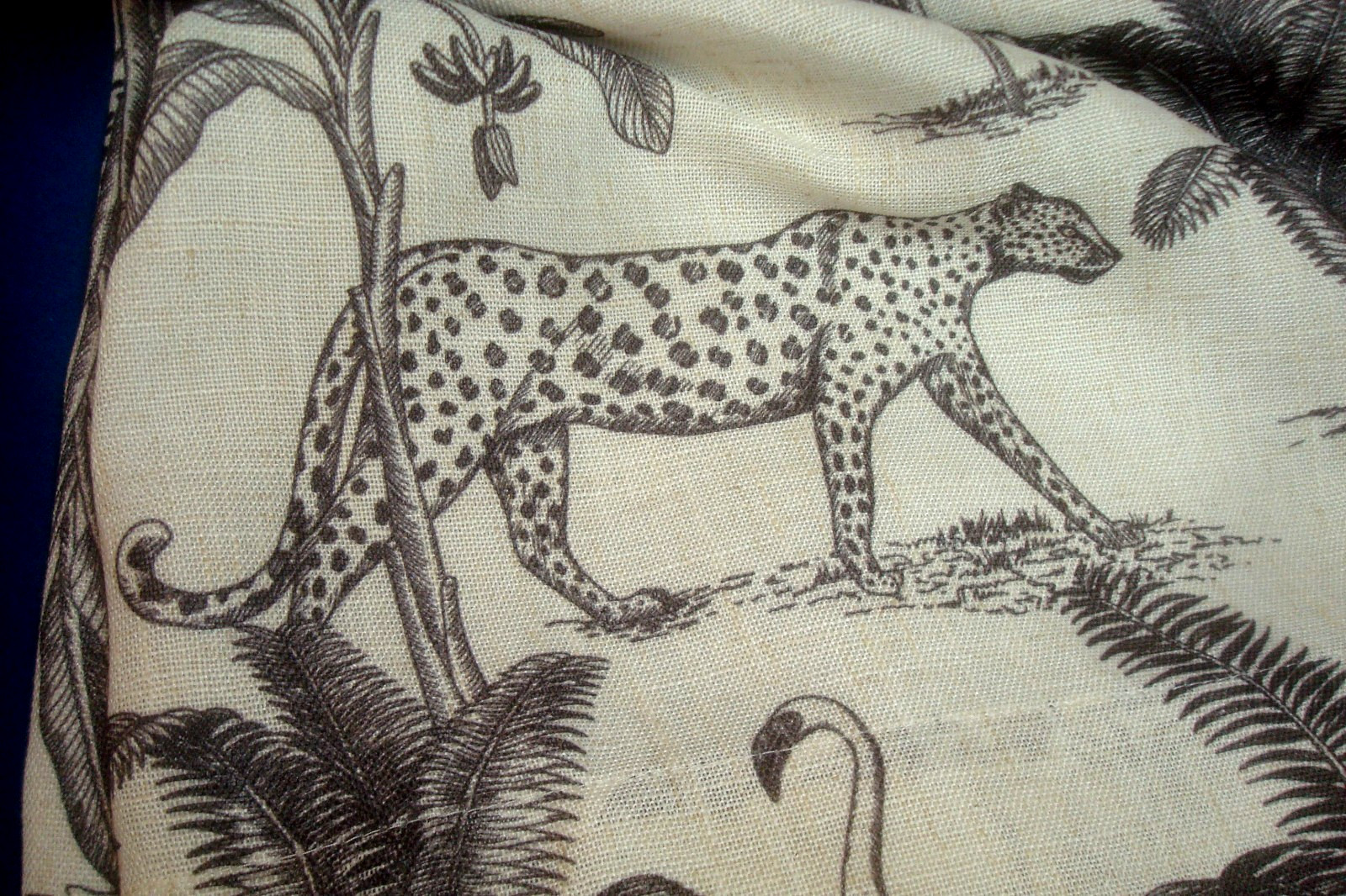 NWT Villeroy Boch Window Curtain Panels Lined 2 pc Jungle Toile Black out 84″ lg