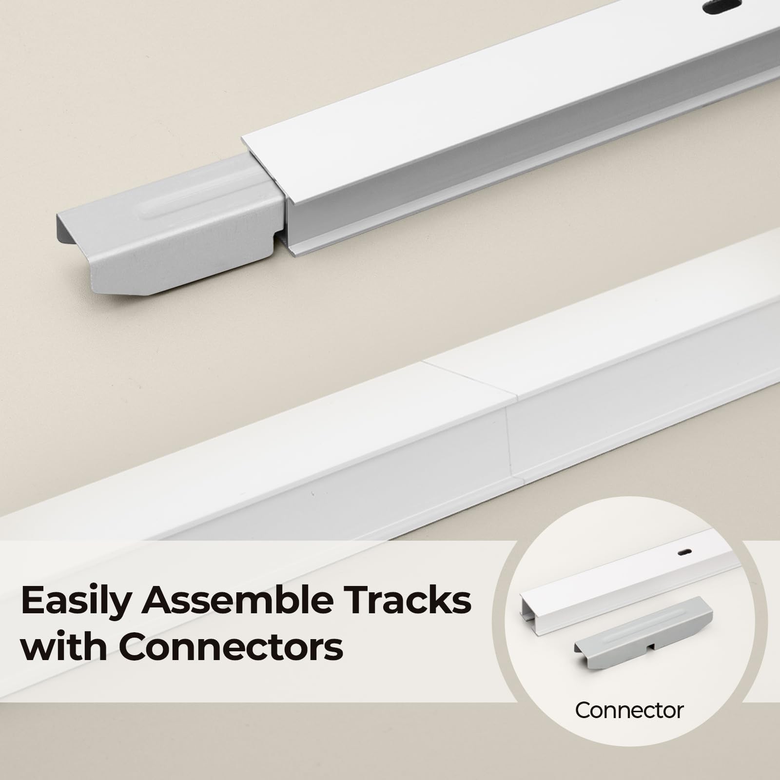 Curtain Track, Ceiling Curtain Track with Roller Hooks, Ceiling Mount Rail Se…