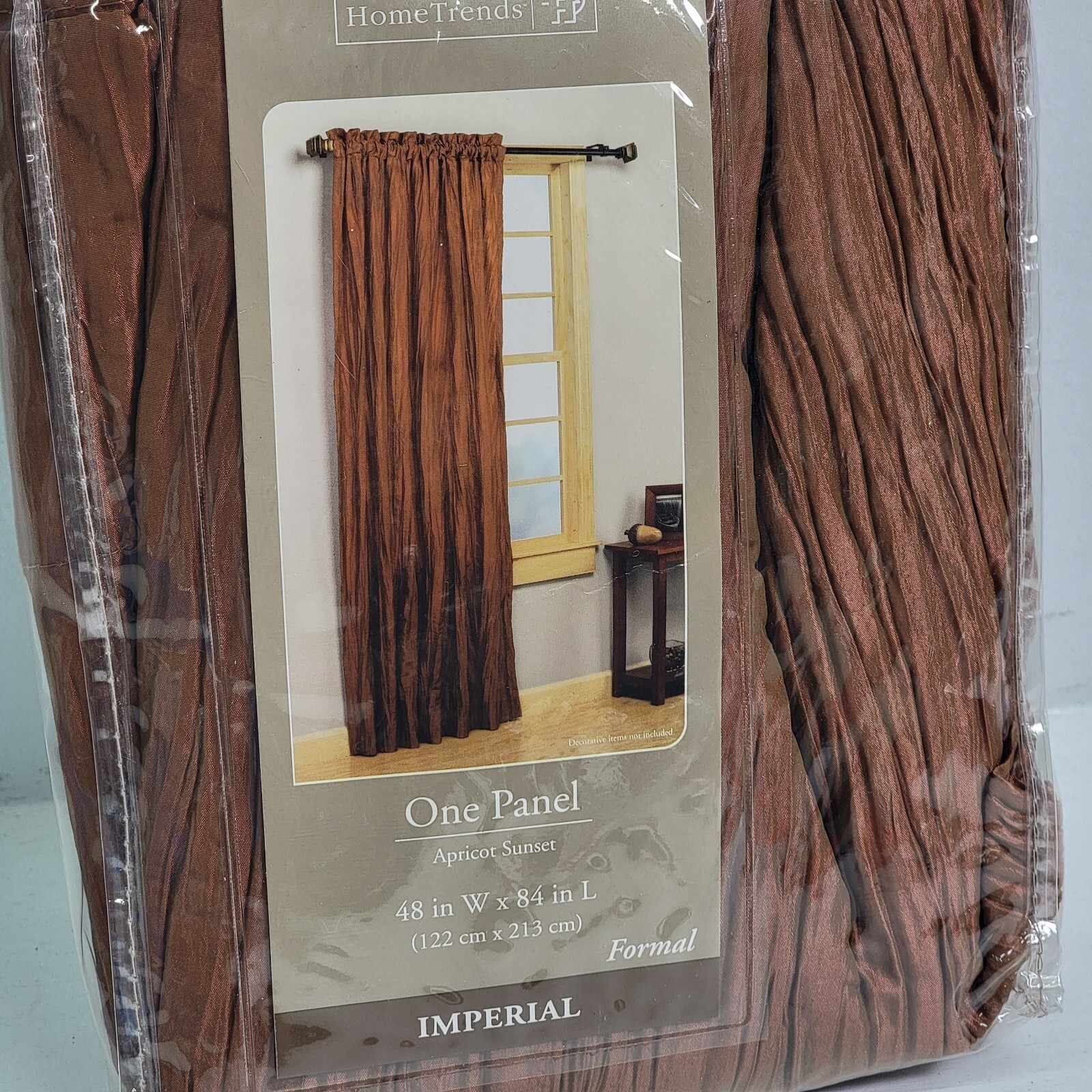 Home Trends Imperial One Panel Window Crinkle Curtain Apricot Sunset 48″x 84″