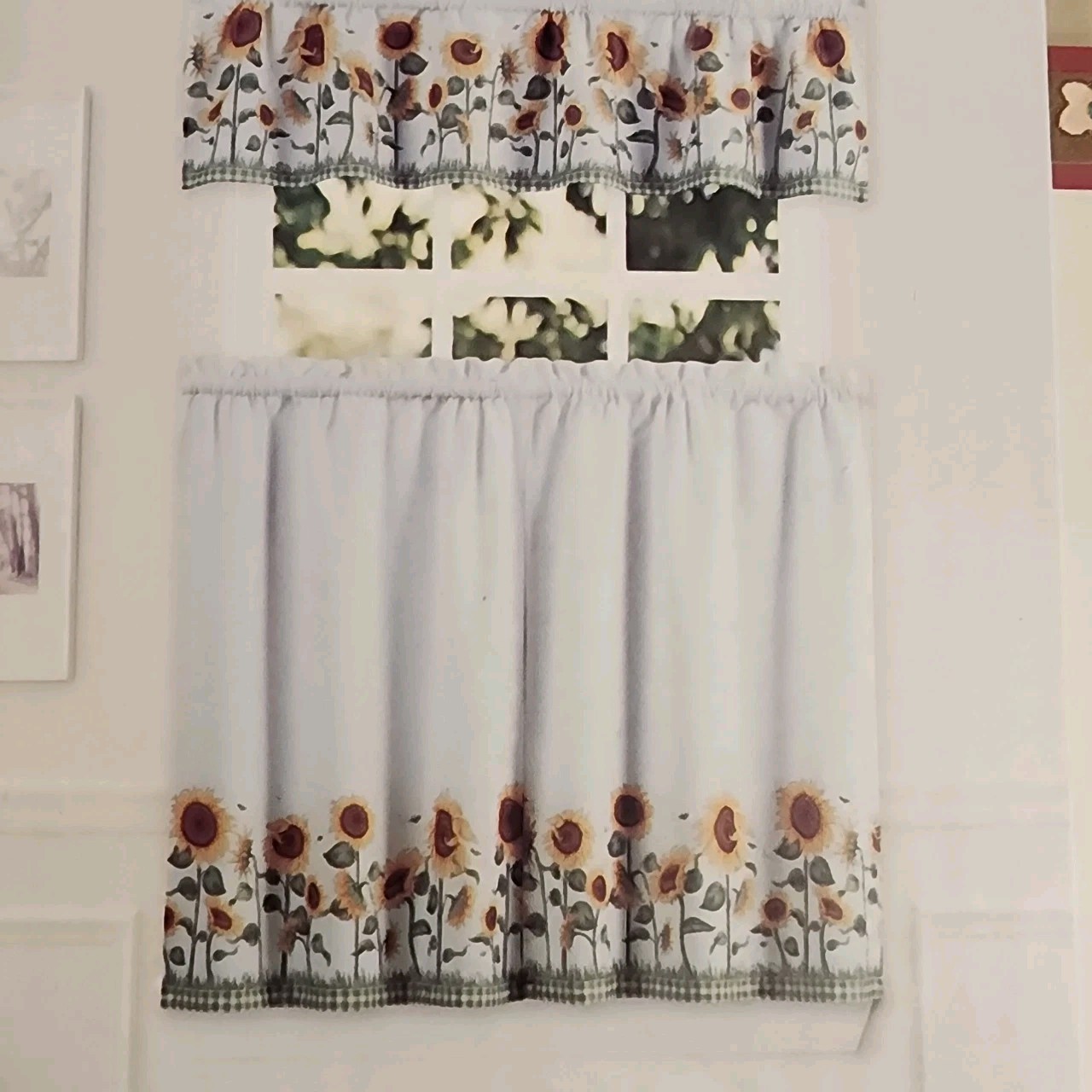 Debbie Mumm Sunflower Tier & Valance Set Curtains Country Cottage Farmhouse New