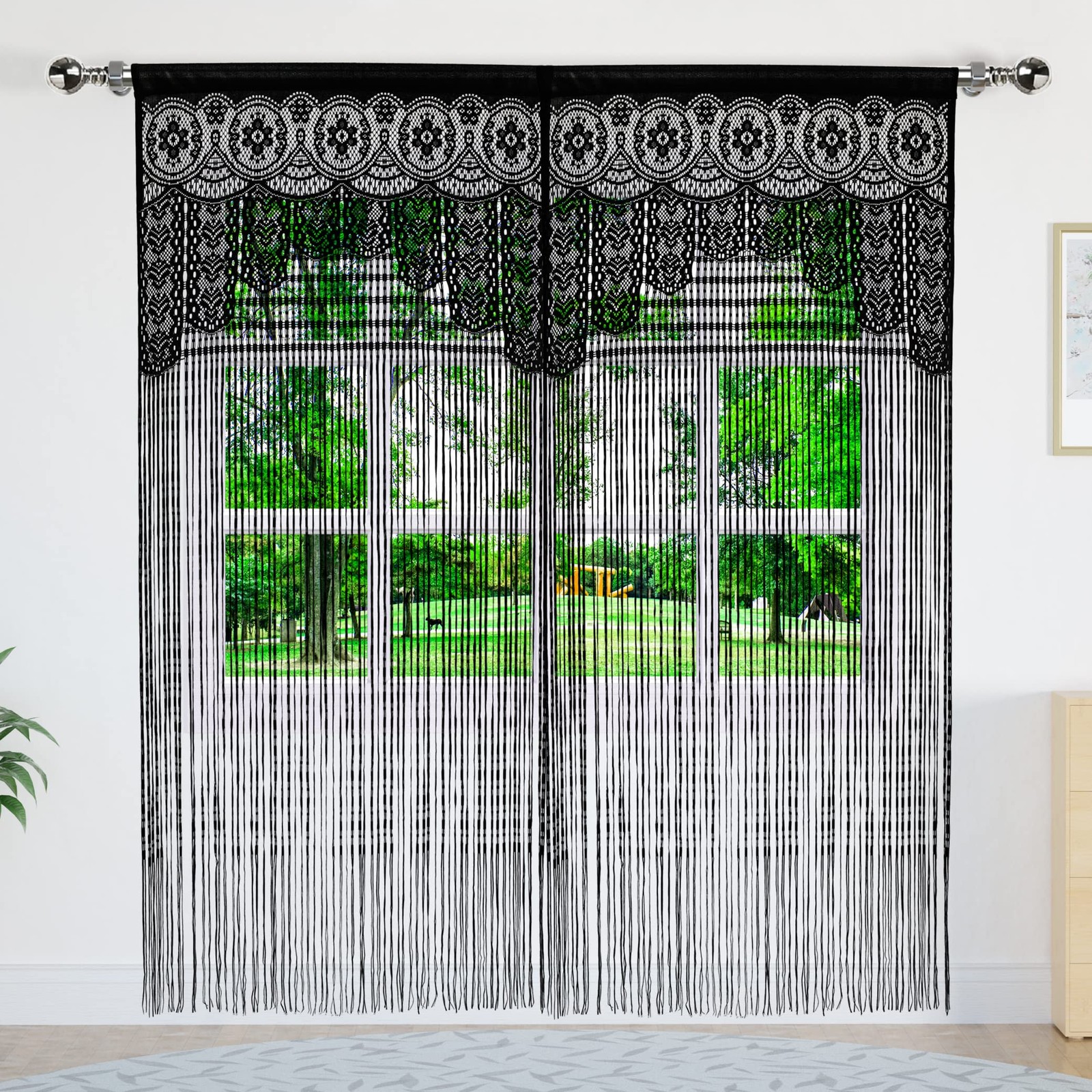 Macrame Lace Door String Curtain for Doorways,Room Divider Doorway Hippie Win…