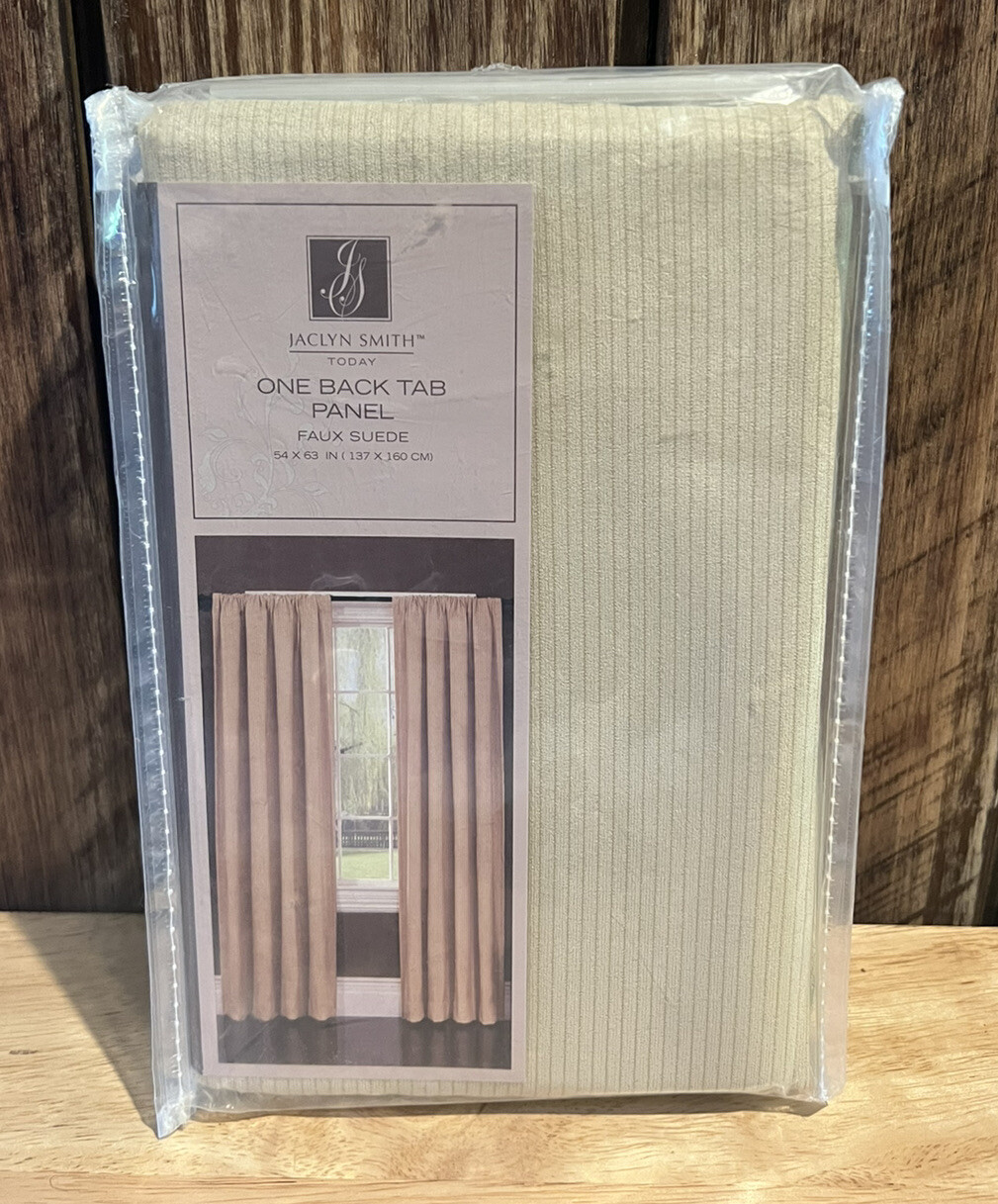 Jaclyn Smith One Back Tab Panel – Faux Suede – Taupe – New In Package