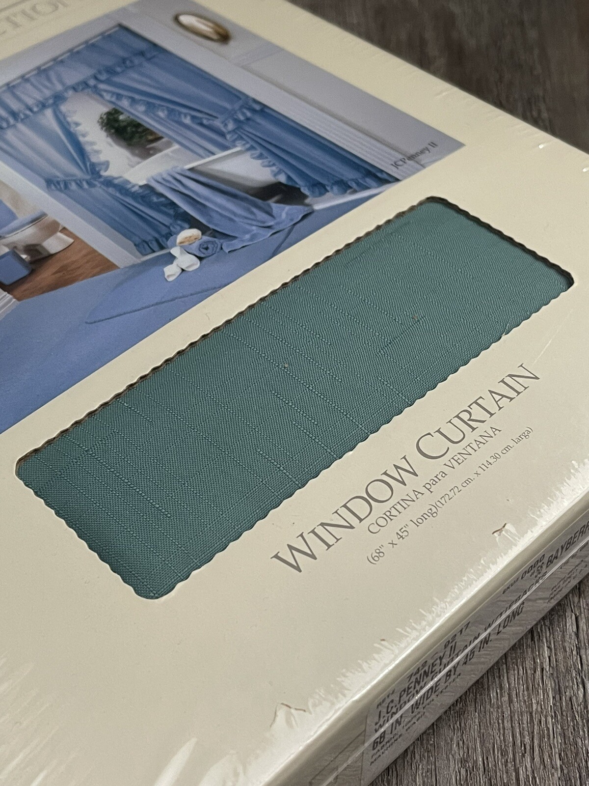 Vintage JCPENNEY COLLECTION Window Curtain 68”x45” W/ Tiebacks Bayberry NEW