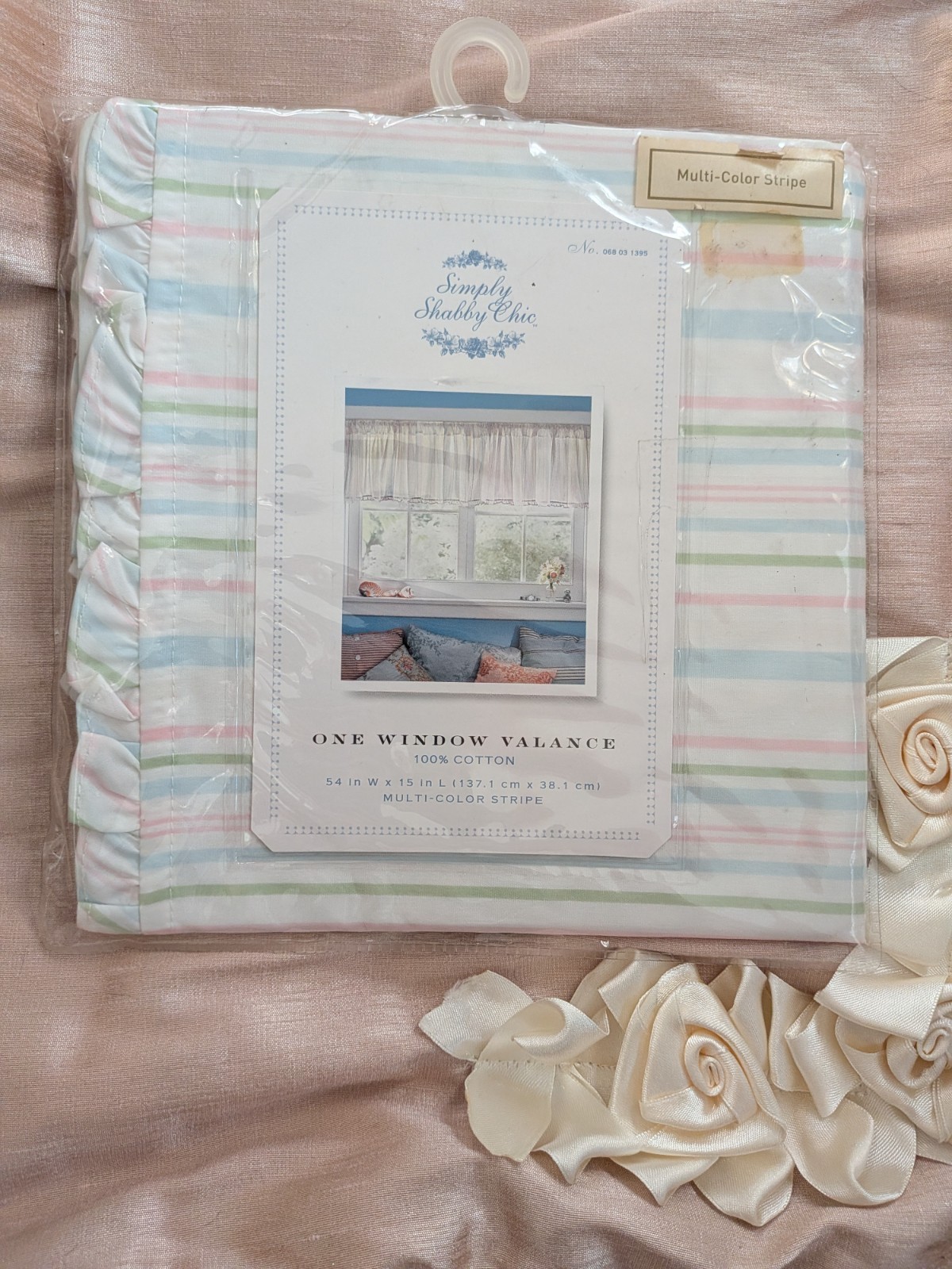 Simply Shabby Chic Valance Pastel Stripes Ruffles New In Package