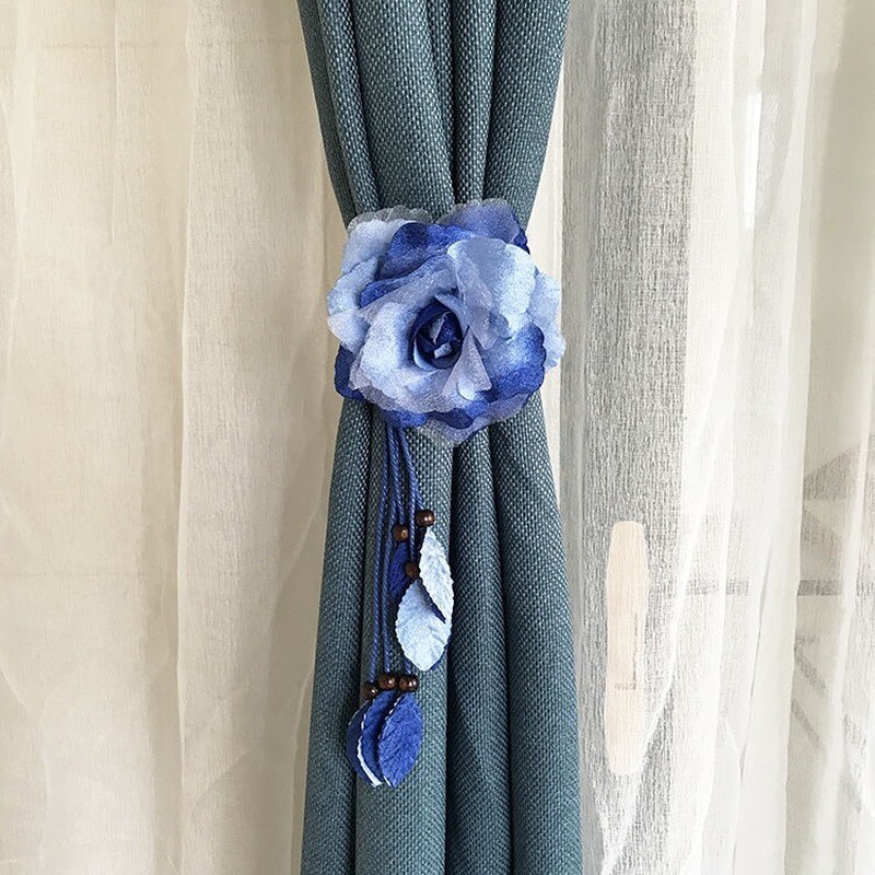 1 Pair Floral Curtain Tie Backs Holdback Tieback Holders Flower Home Decor