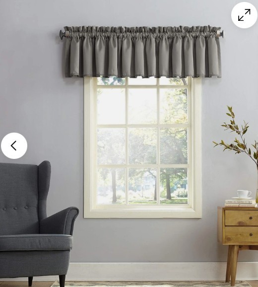 1 Valance SUN ZERO Lichtenberg Steel Gray Color 54 in W x 18 in L GRA-PT