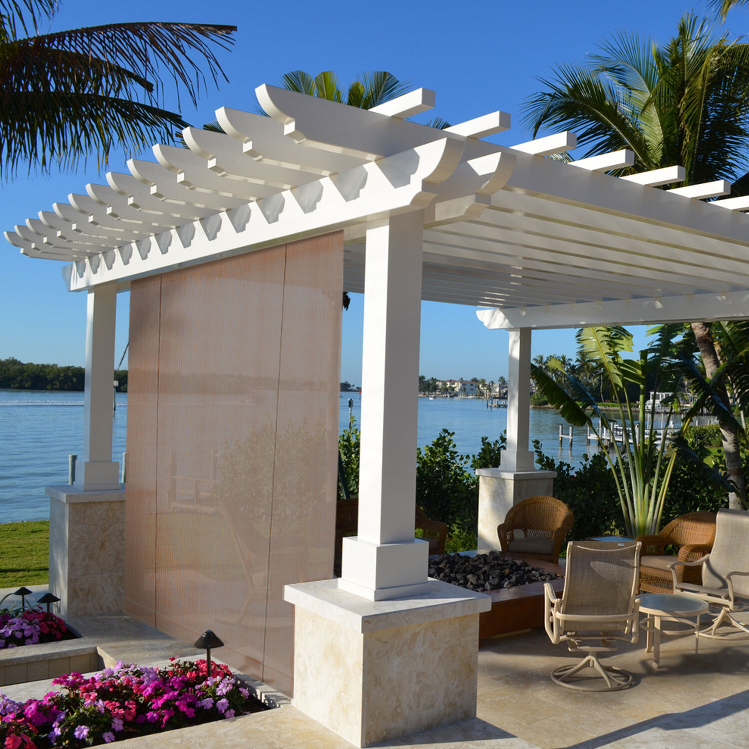 Outdoor Roll Up Shade Roller Blind UV Block for Patio Porch Pergola Office Brown