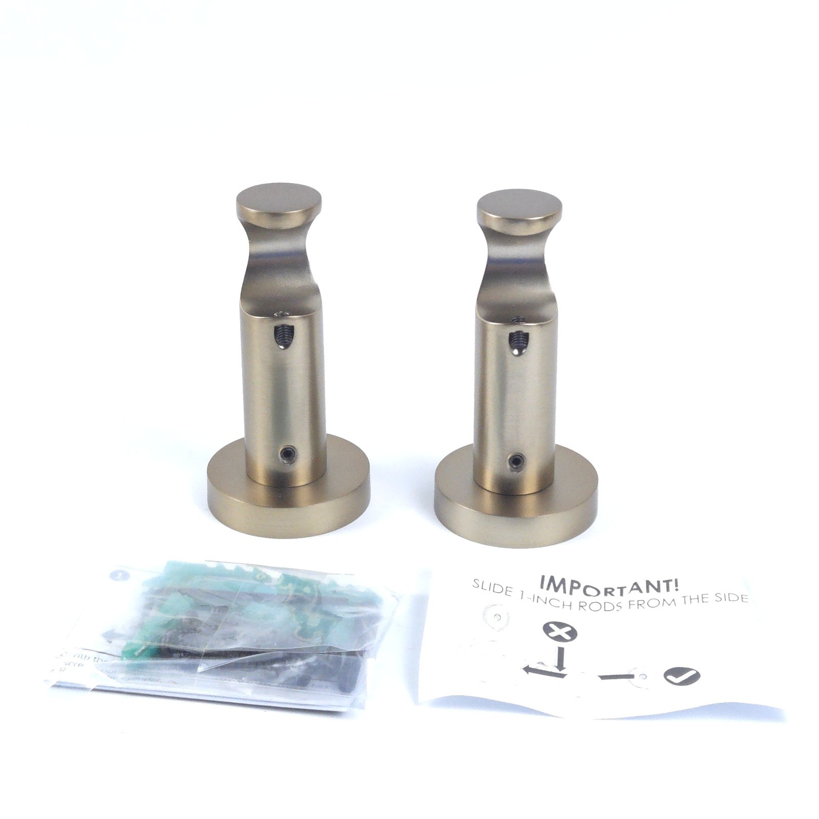 Ceiling or Wall Mount Curtain Rod Brackets Holders for Curtain Rods of 7/8 an..