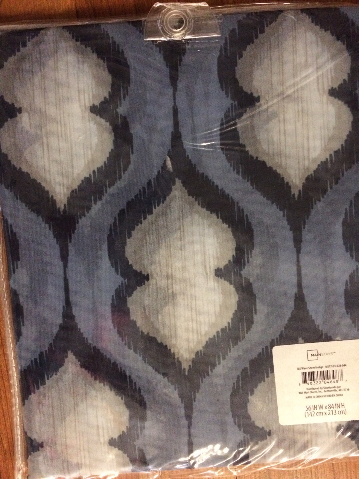 2 PACK Mainstays Wave Sheer/Indigo 56″ x 84″ Panel
