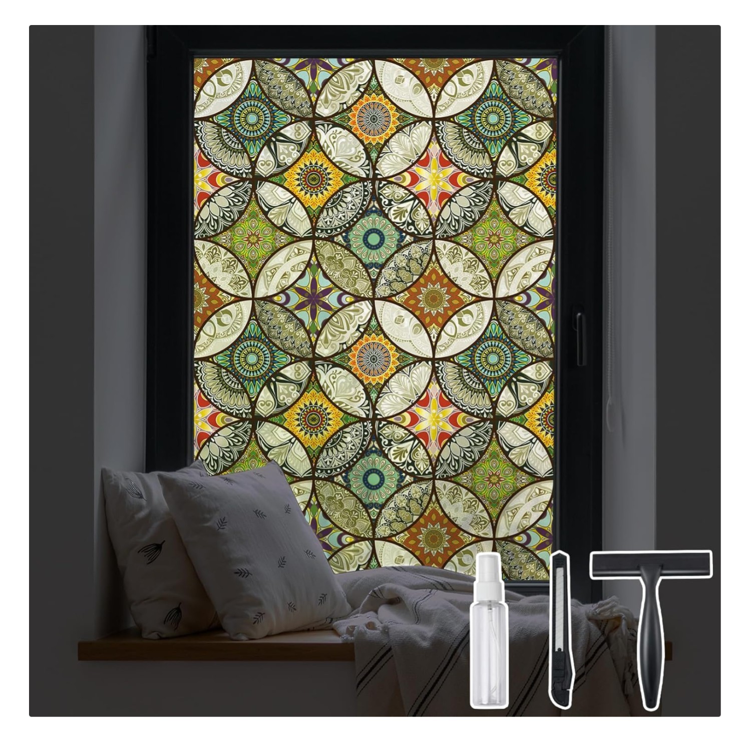 Static Cling Decorative Window Film with Installation Tools Non Adhesive Priv…