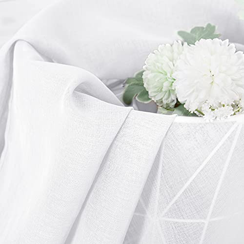 Short Sheer Tier Curtains Linen Textured Half Kitchen Curtain Sheers Light