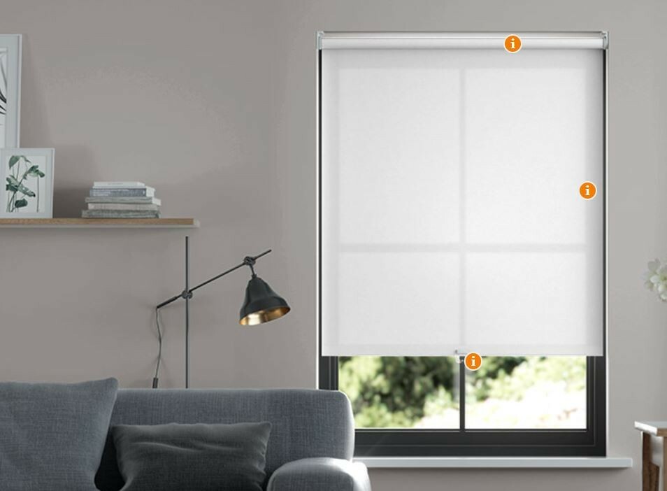 Levelor Roller Shades Light Filtering Whisper White 60″x60″ Corded Inside Mount