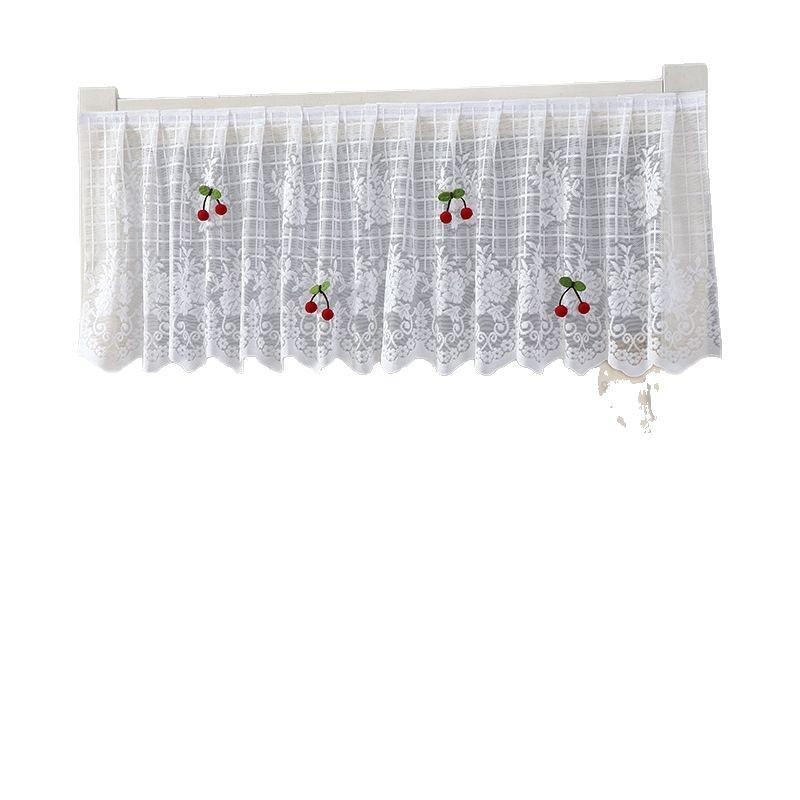 No-Drill Lace Half Curtain w/viscose Kitchen Cabinet Divider & Screen Door Cover
