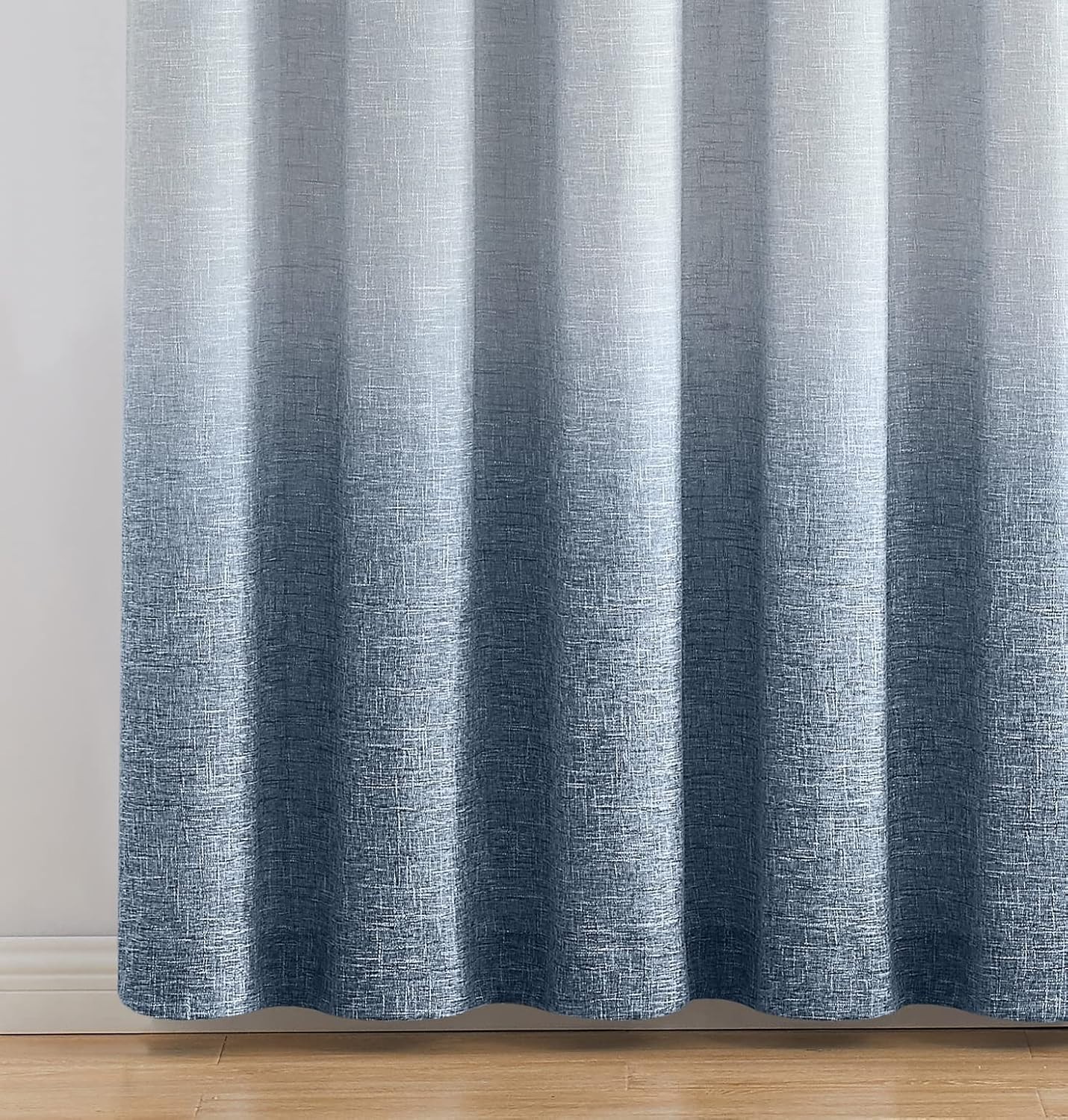 Ombre Window Door Curtain 100″ Extra WideCream White to Indigo Blue, 100″ x 95″,