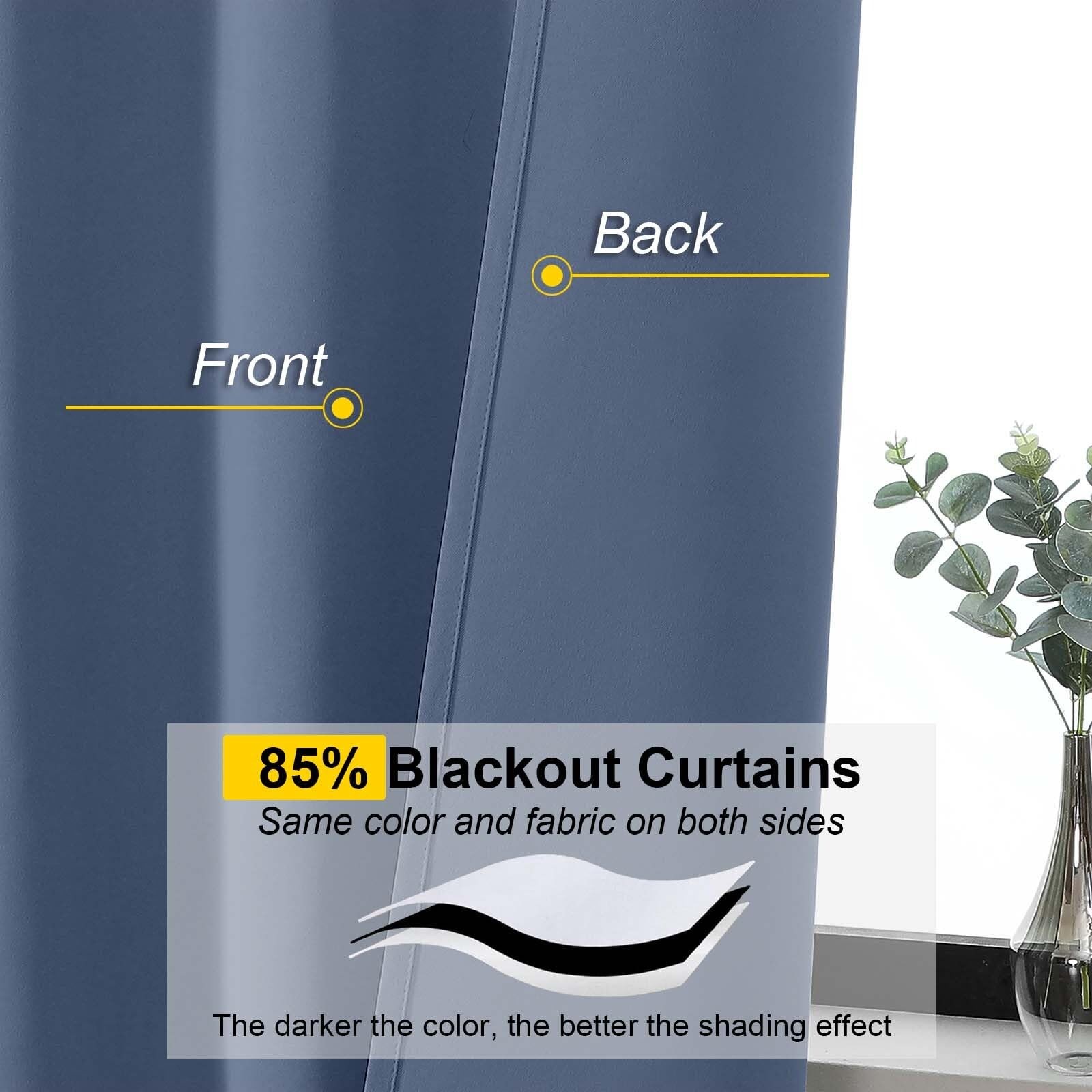Denim Blackout Curtains for Bedroom Living Room 54 Inch Length 2 Panels Set, …