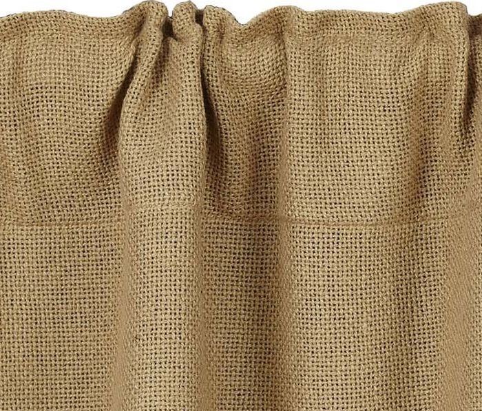 Rustic Burlap Window Valance Country Plaid Star Patches 60″ Wide Stratton