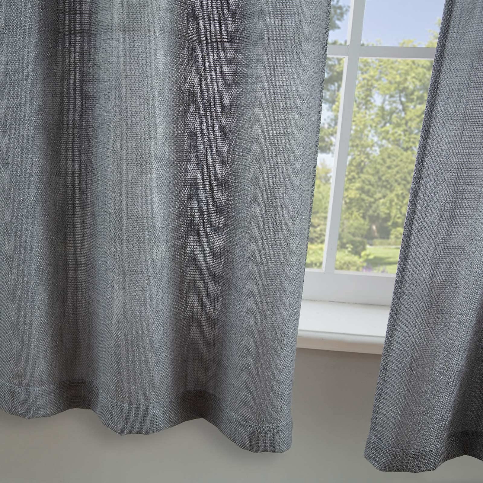 Valea Home Soft Burlap Short Curtains Rustic Natural Rod Pocket Curtain Panel…