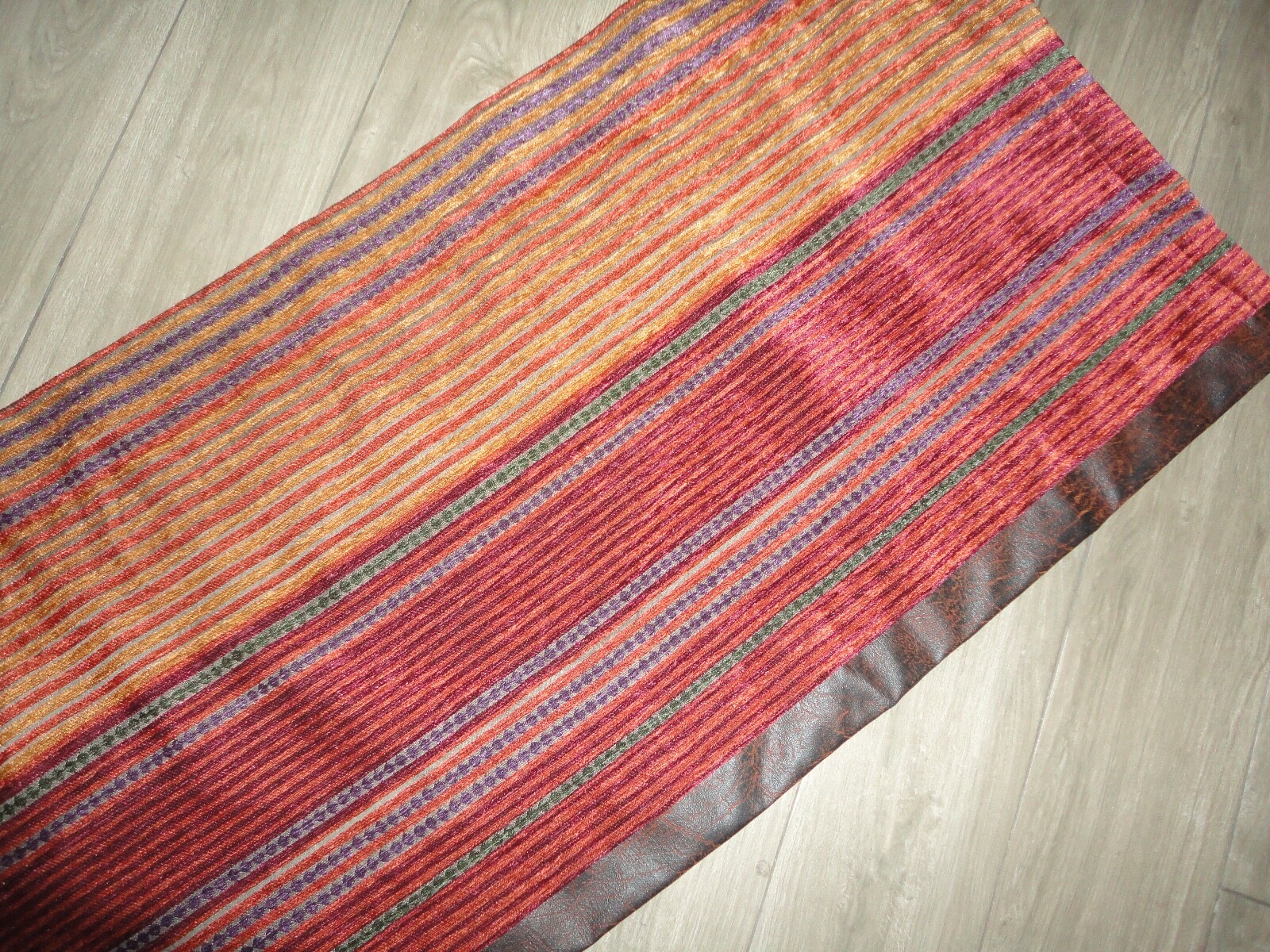 CROSCILL PLATEAU CHENILLE RUST SOUTHWESTERN LEATHER STRIPE (1) VALANCE 20 X 87