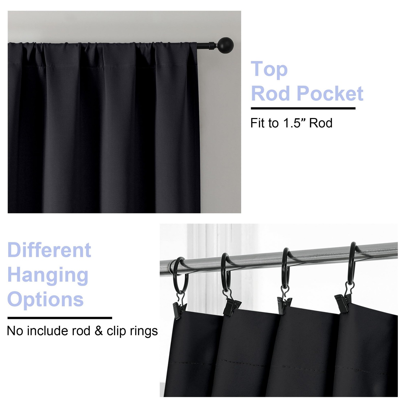 Ava Blackout Extra Long 10ft Curtains for Patio 120 Inches Long 2 Panels Set,…