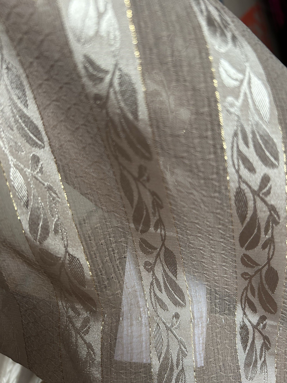 Croscill Gold Pole Top Panels Pair 40x 180 Metallic Thread Semi Sheer Elegant