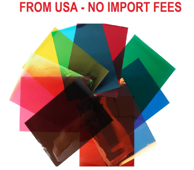 10Colors Bundle Pack Colorful Transparent Window Film Self Adhesive Glass Film G