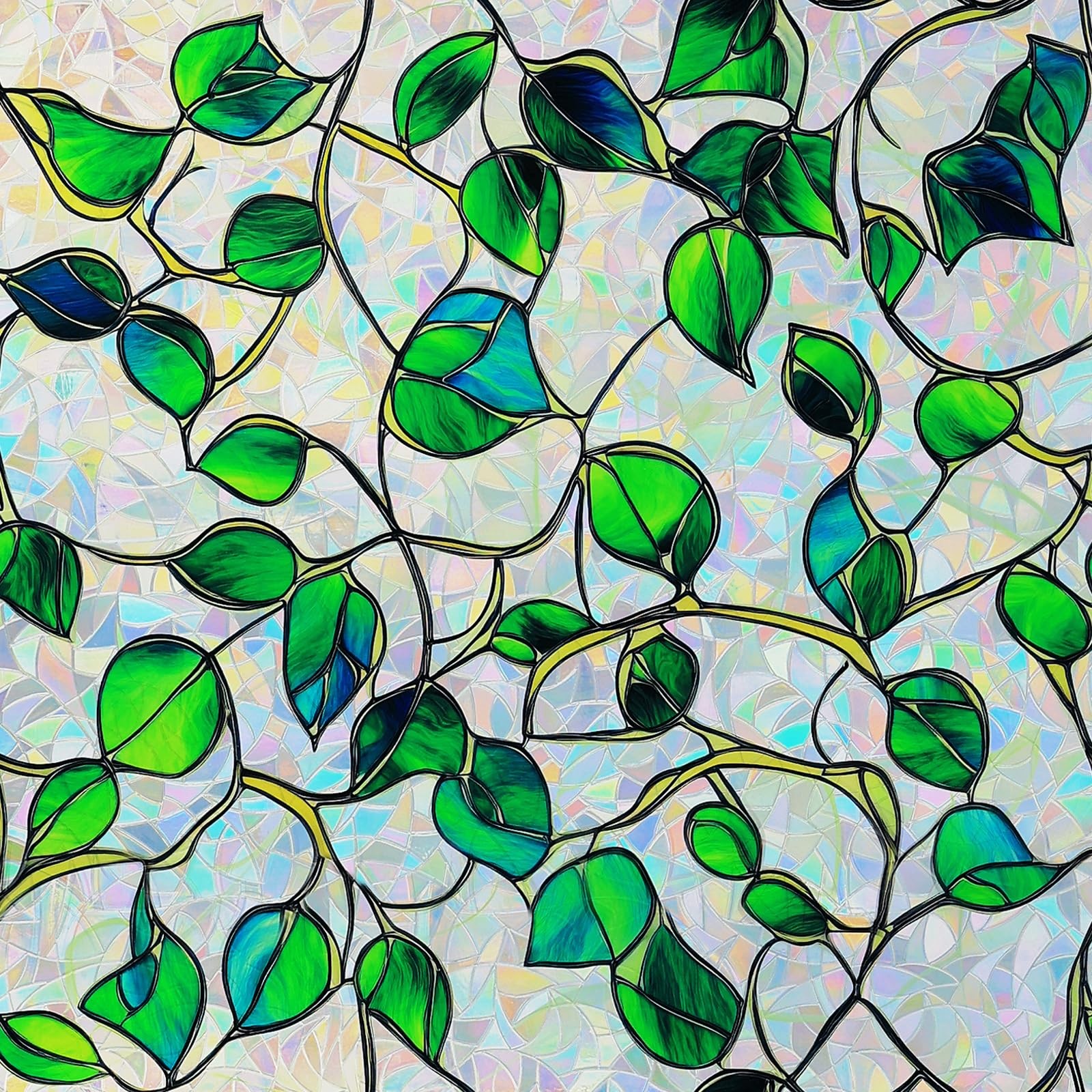 SOMWISE Rainbow Window Privacy Film,Heat Control,UV 17.5*78.5, Green&blue