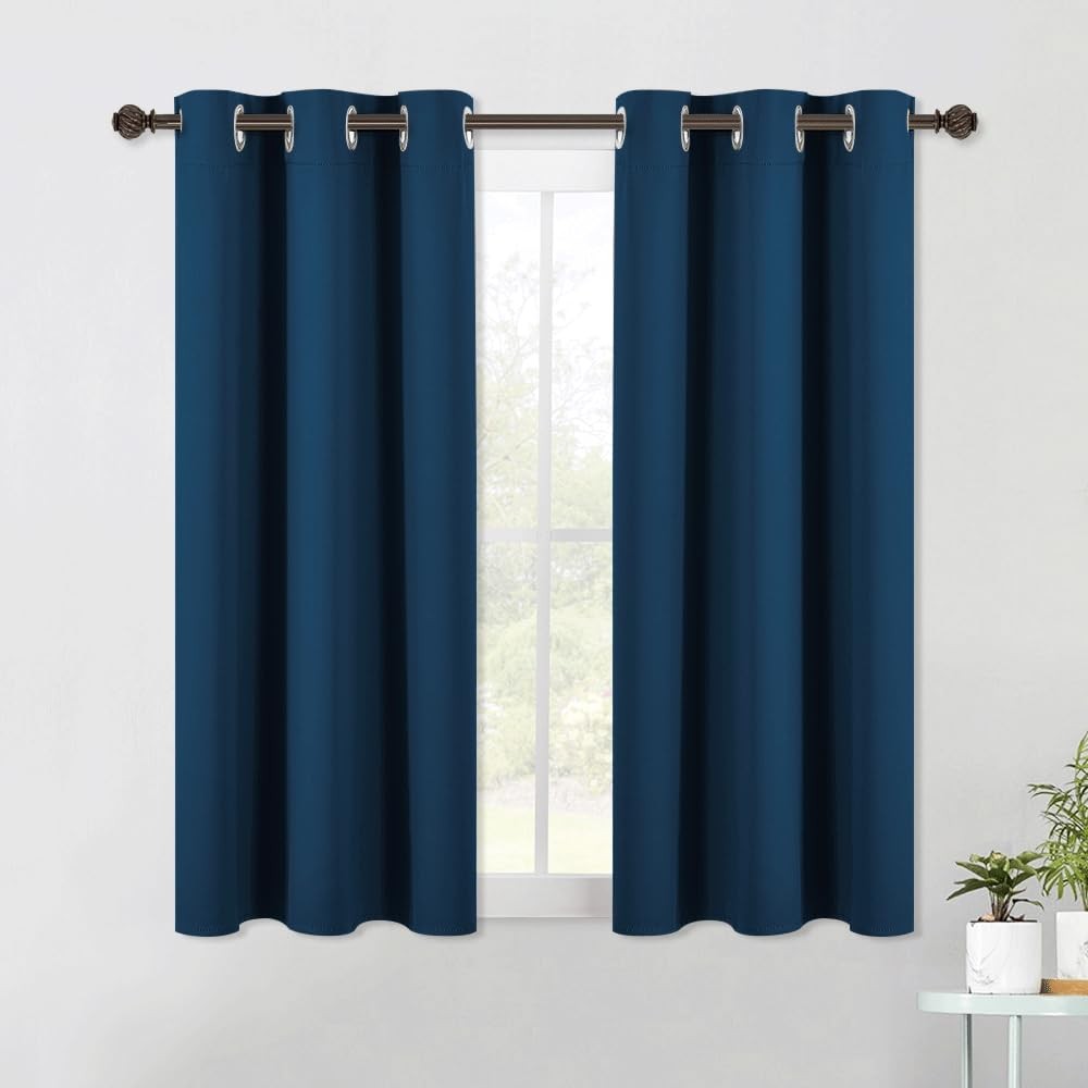Blackout Window Curtains 60 inch Length 2 Panels, 34 x 60 Inch, Moroccan Blue…