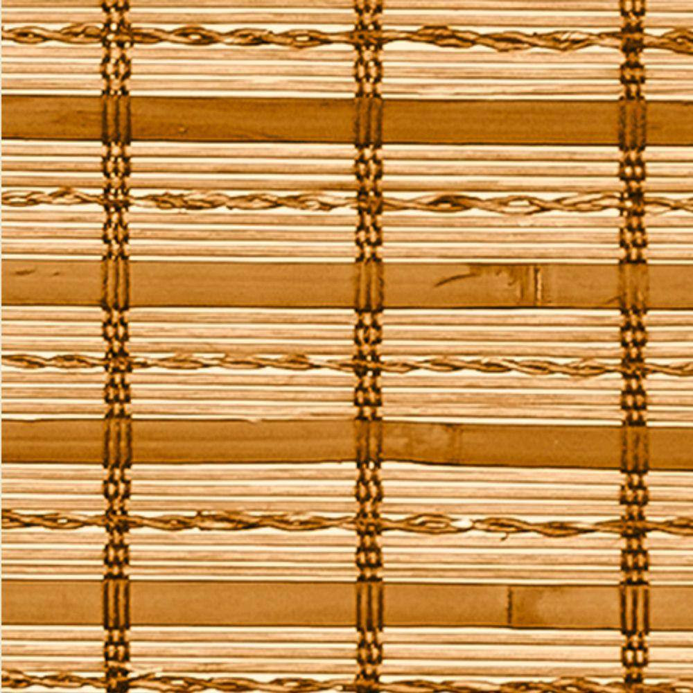 Natural Woven Light Filtering Cordless Bamboo Roman Shades for Windows, 44 In. W