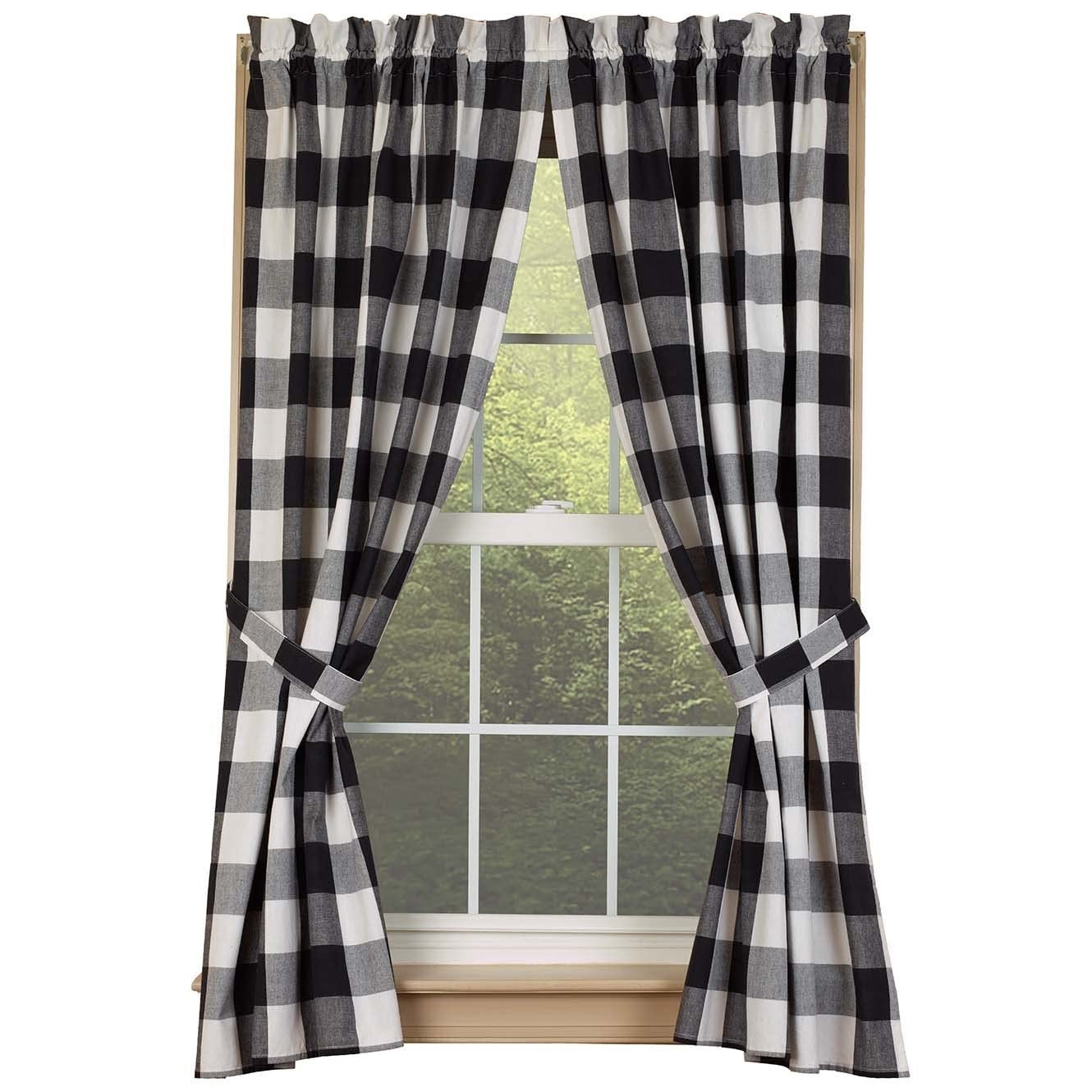 Country House Collection 35652 Large Black Check Panels, 63-inch