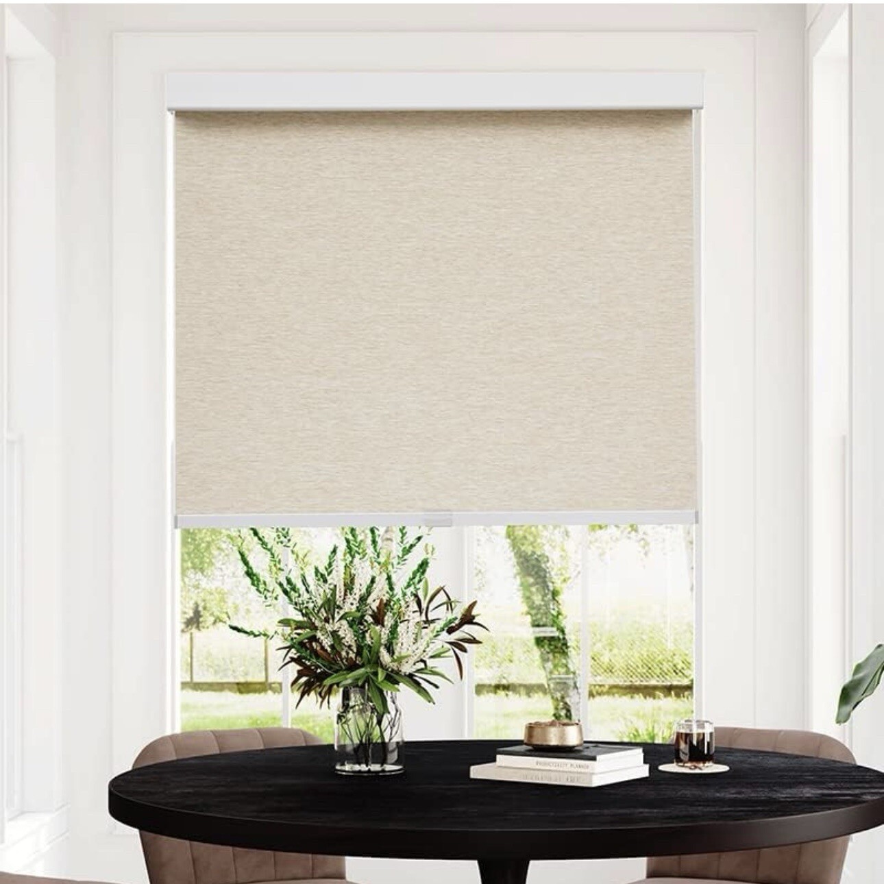 Persilux Khaki 34″ x 72″ Light Filtering Window Shades, Free-Stop Cordless