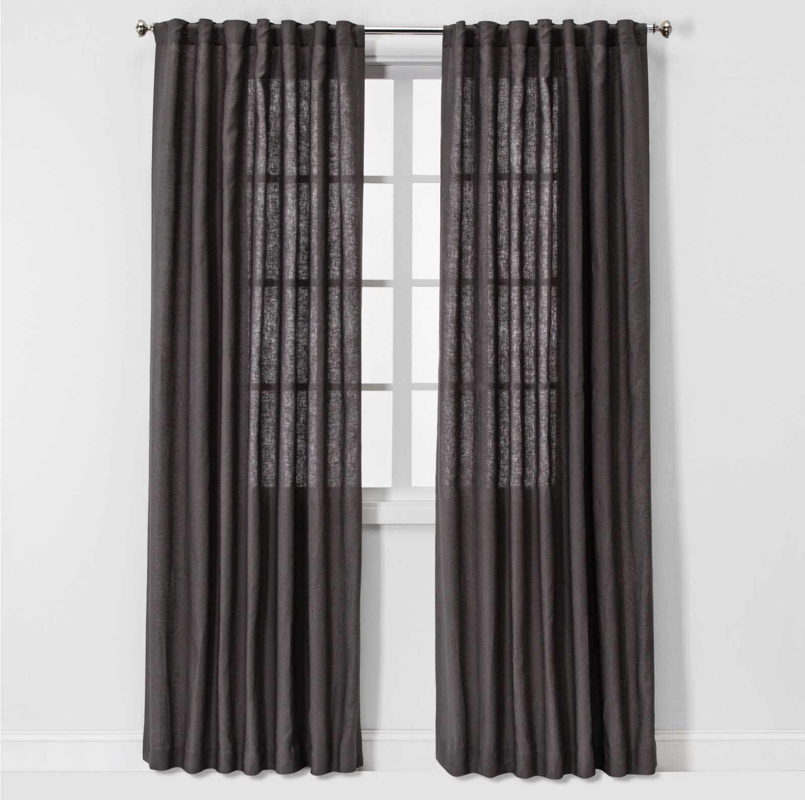 🏯 Threshold : Linen Light Filtering Curtain (One Panel) – 84”x54” Gray🆕