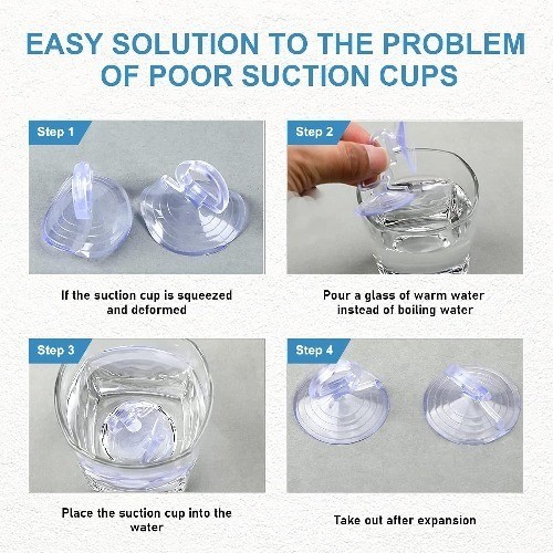 24PCS Car Glass Windshield Sunshade Suction Cups, 3.8 cm Transparent