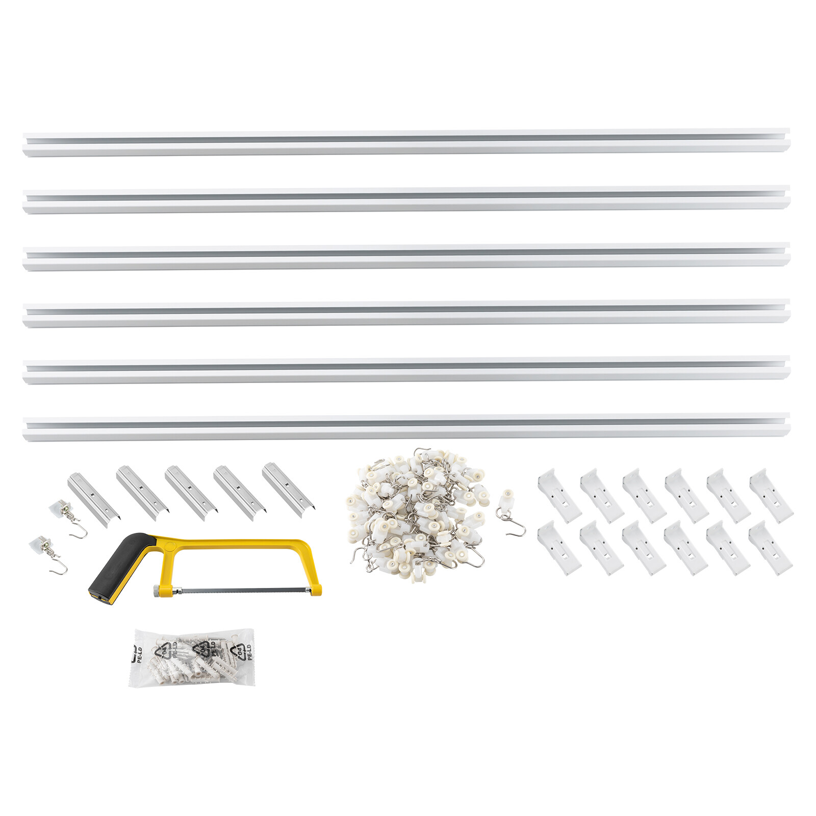 Track Kit With Roller Hooks Wall Mount Curtain Track 12ft-18ft Track System New